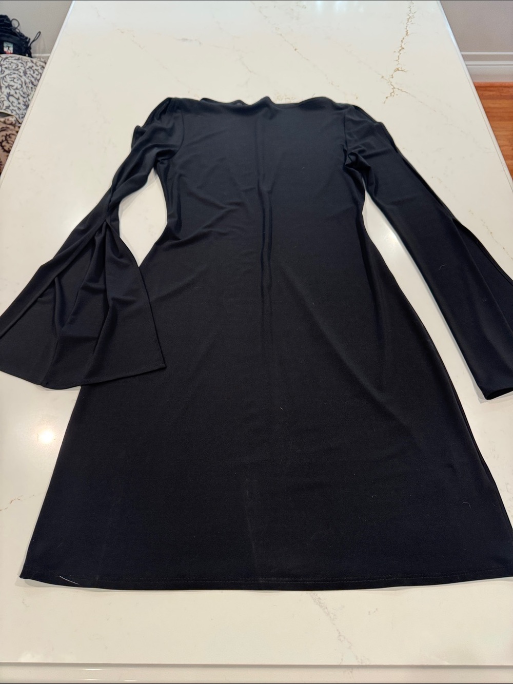 Laundry By Shelli Segal Black Mini Dress with Bell Sleeves